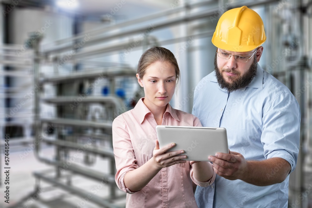 Young engineer work, checks at construction site. Young engineer work, checks at construction site.