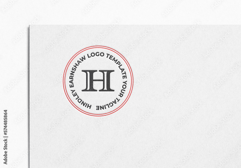 Logo Mockup Embossed Debossed Paper Textrure Template Effect Stock Template Adobe Stock