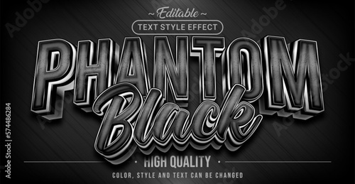 Editable text style effect - Phantom Black text style theme.