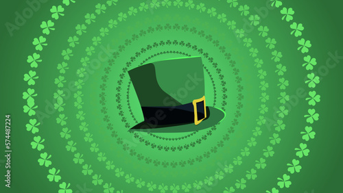 Folhas fundo verde chapeu 02