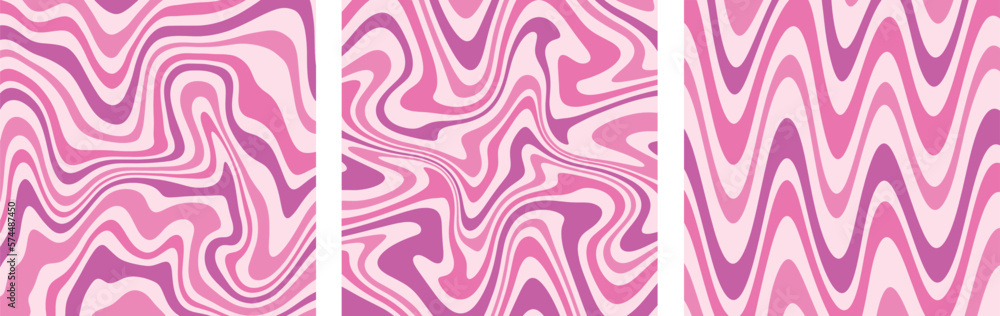 Pink Purple Abstract Swirl Vector Illustration Set Pink Purple Abstract Swirl Vector Illustration Set