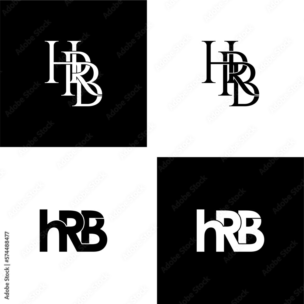 hrb typography letter monogram logo design set hrb typography letter monogram logo design set