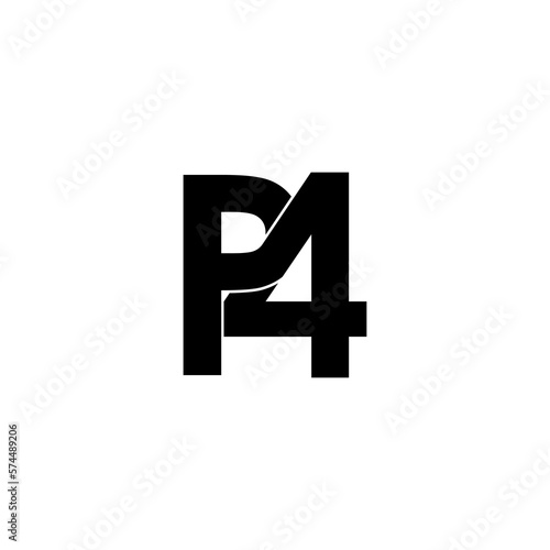 p4 typography letter monogram logo design