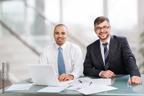 Wallpaper Mural Happy business team work in modern office Torontodigital.ca