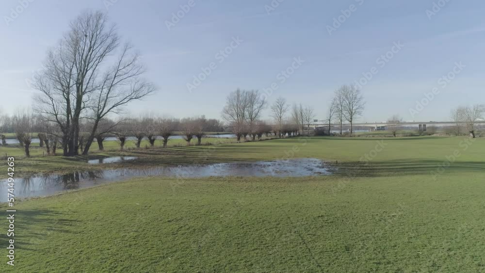 Drone shot of nature with water and trees. Drone shot of nature with water and trees.