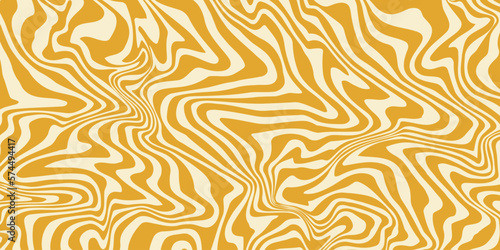 Retro groovy background. Wavy vintage psychedelic wallpaper. Trippy pattern, cover, poster in 60s or 70s style. Liquid hippie texture. Vector