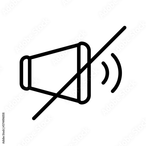 Icono de silencio. Sonido desactivado. Ilustración vectorial