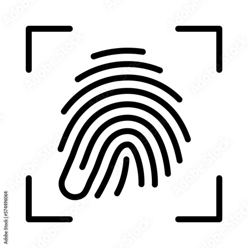 Icono de escaneo de huella dactilar. Huella digital. Concepto de identificación. Ilustración vectorial