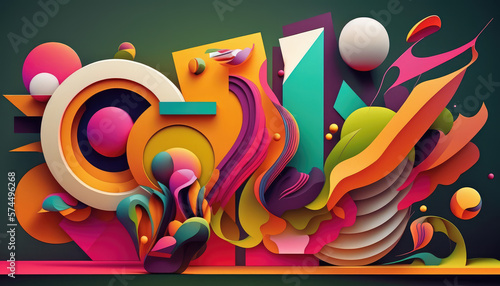 A striking and modern pop art-style wallpaper with amazing, colorful and abstract shapes in 2D