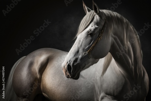 Astonishing Glimpse of A White Horse Generative AI  © Lucija