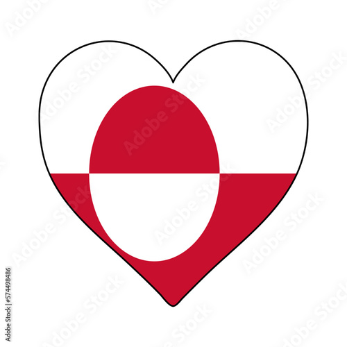 Free Download Greenland Heart Shape Flag. Love Greenland. Visit Greenland. Northern America. America. Vector Illustration Graphic Design. - GFXLoad