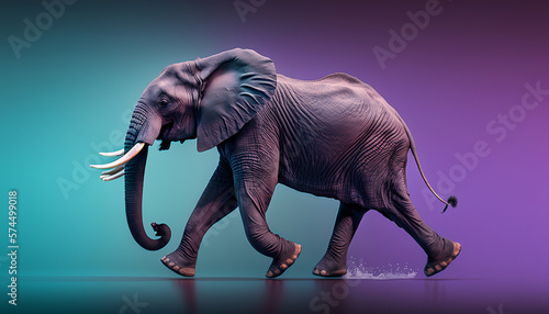 Elephant posing in studio for photography