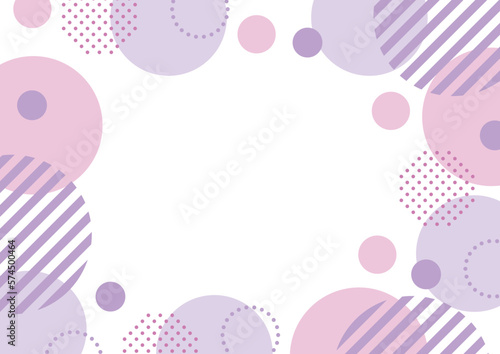 水玉 幾何学 フレーム 紫
