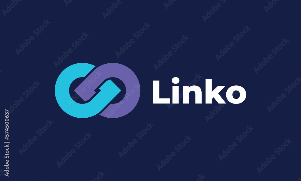 Logo vector infinity link minimalist link concept connection - obrazy, fototapety, plakaty 