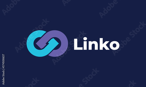 Logo vector infinity link minimalist link concept connection