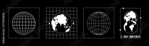 Set of globe for streetwear design element