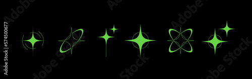 Star retro futuristic design elements 