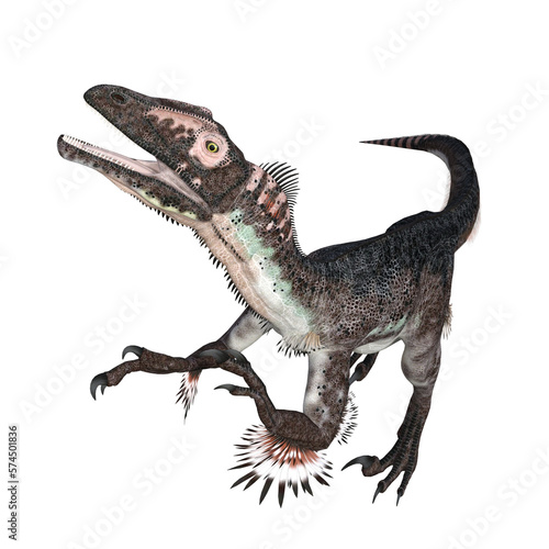 Utahraptor dinosaur isolated 3d render © Blueinthesky