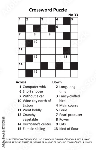 Crossword puzzle. Answer included. No 33.
