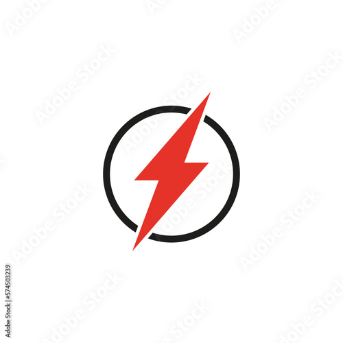 red lightning circle icon. Vector illustration. Free Download red lightning circle icon. Vector illustration. - GFXLoad