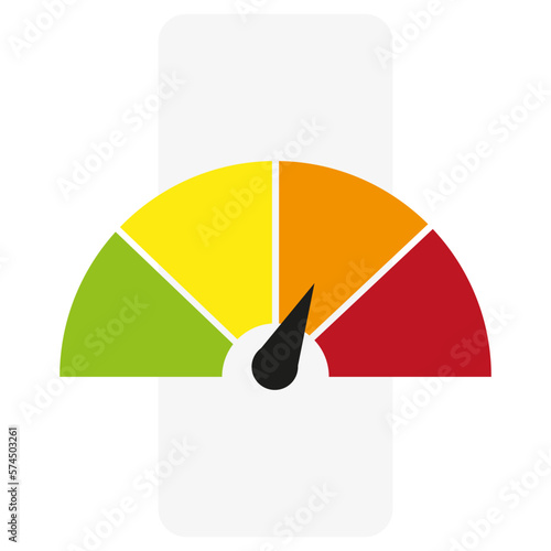 Speedometer color, great design for any purposes. Infographics business concept. Vector illustration.
