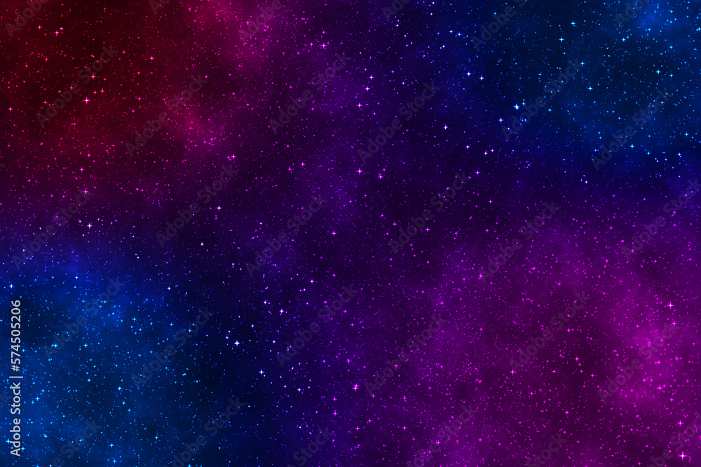 Cosmic space image background with stars and nebula in blue and purple ...