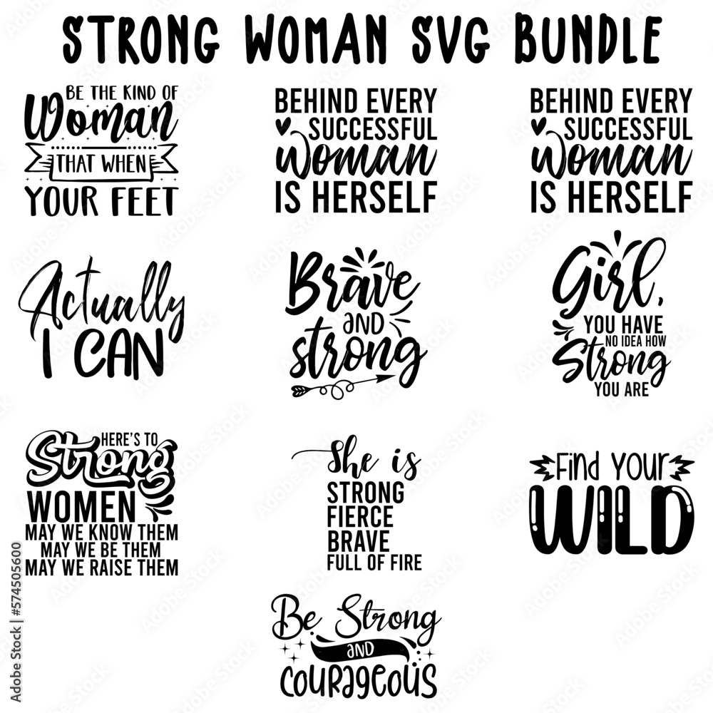 Fototapeta premium Strong woman SVG Bundle