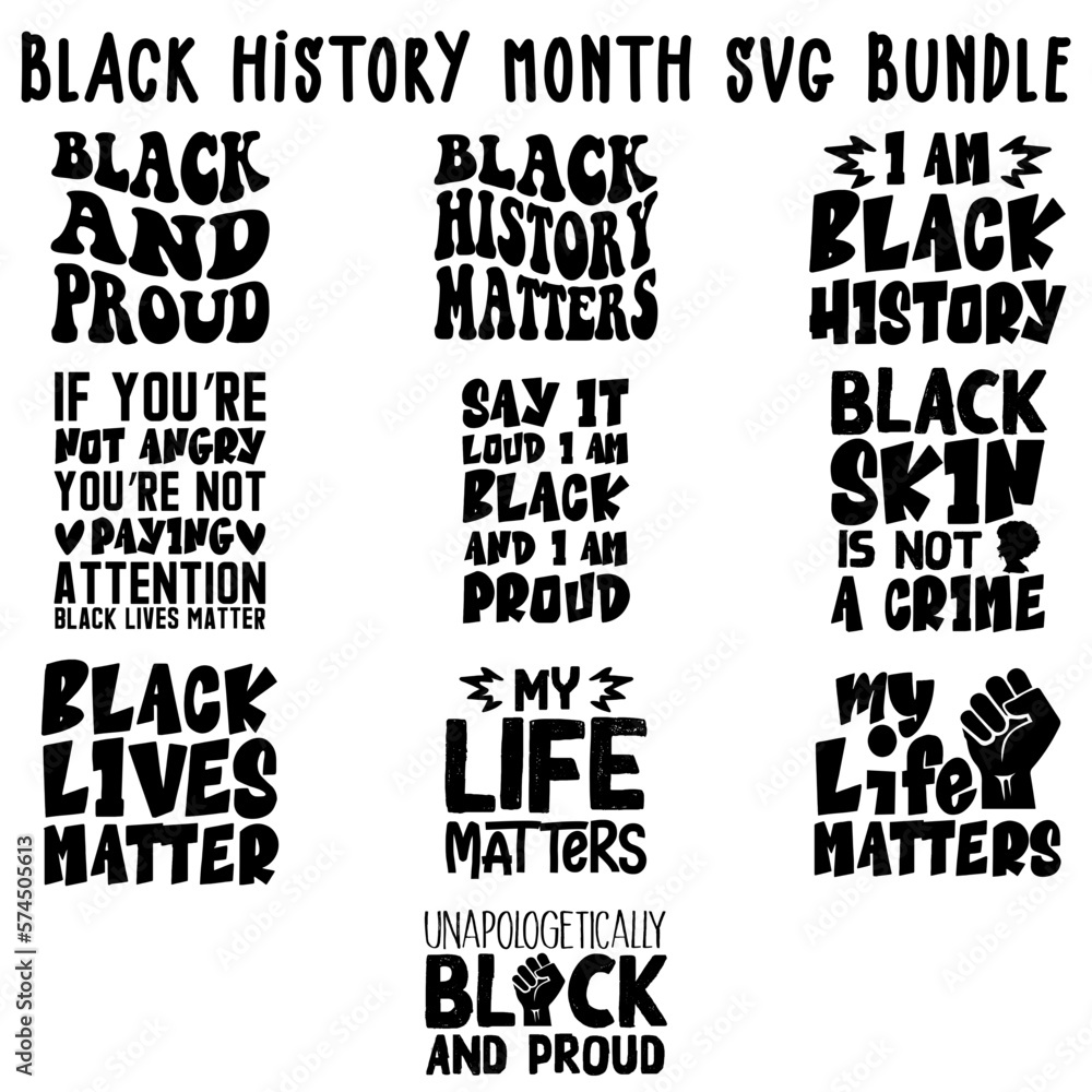 Obraz premium Black History Month SVG Huge Bundle