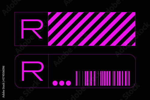 Set of retro futuristic design element