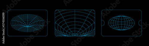 gravitation symbol in retro futuristic design element