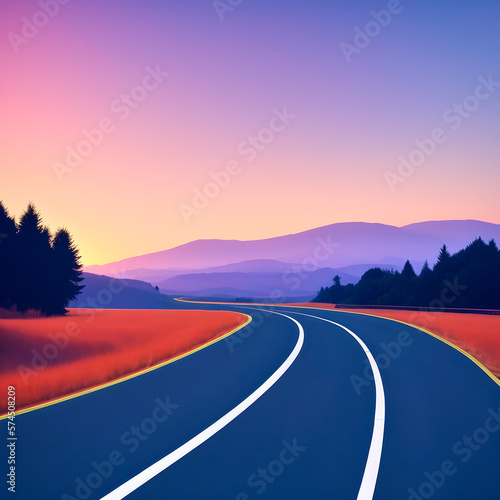 illustration of road. Generative ai © Oleg_Yakovlev