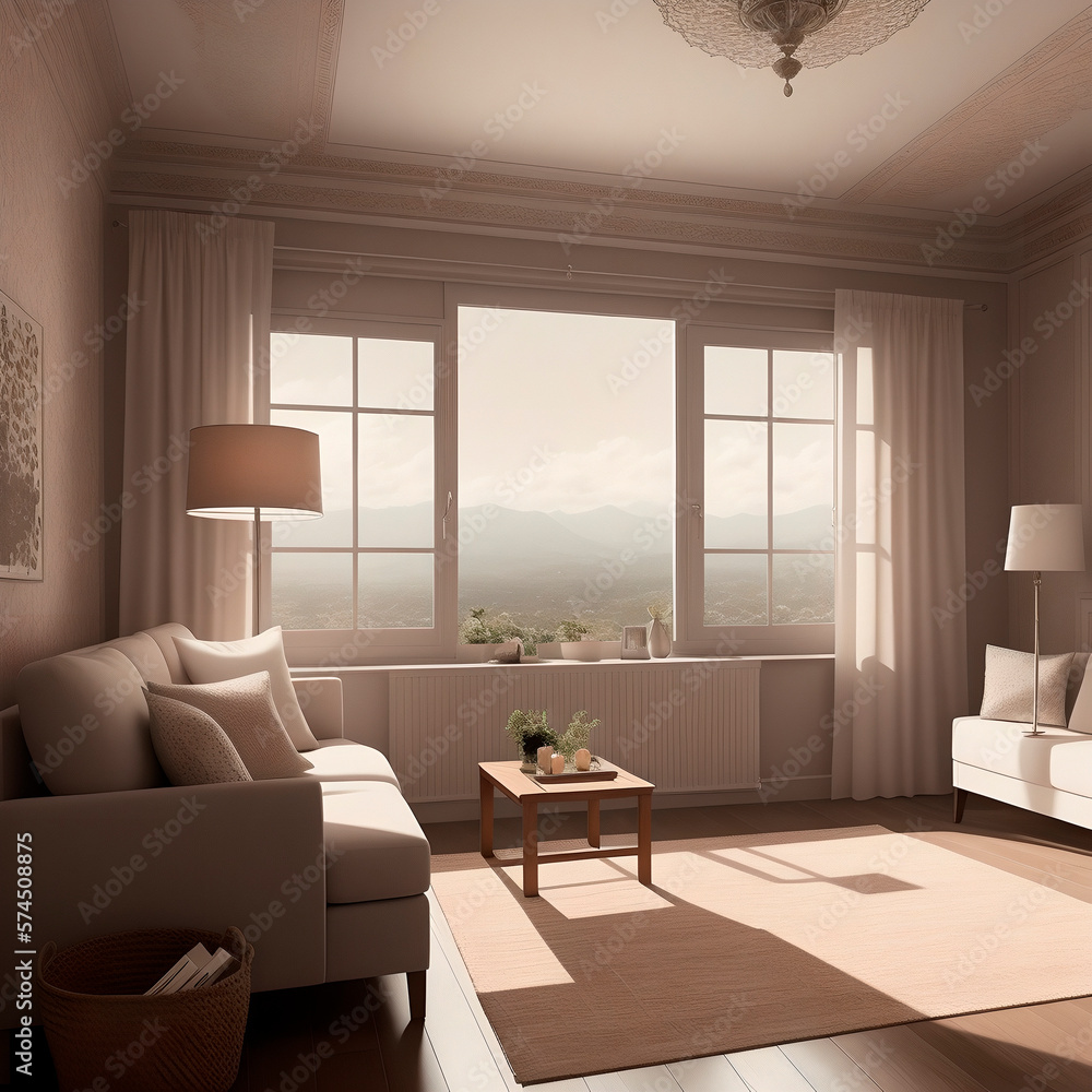 Fototapeta premium modern interior design, interior elements. Generative ai