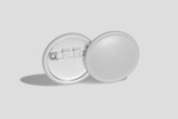 Pin Badge on white background 3d rendering Series 5
