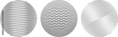 Set of black vector spheres. Design element for tattoo, symbol, web, prints, template, pattern, flyers, brochures,  background. Abstract geometric shapes
