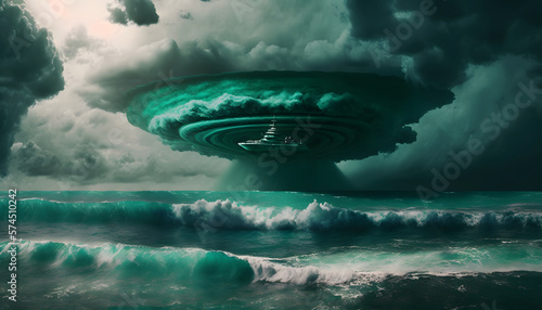 ufo in the clouds