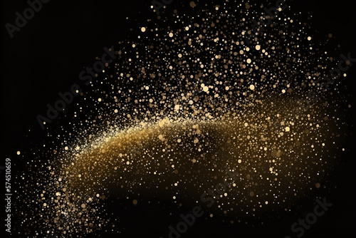 tunning illustration of glittering vector dust on a transparent background with golden sparkling lights. This eye-catching stock photo is perfect for any project that requires a glamorous and magical 