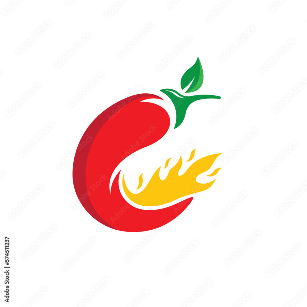Naklejka premium Hot chili logo images