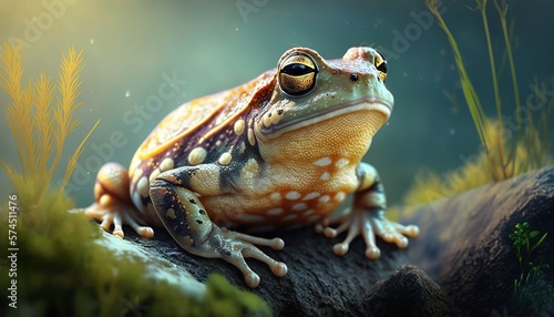 Toxic frog animal nature wildlife. Generative AI technology.	
