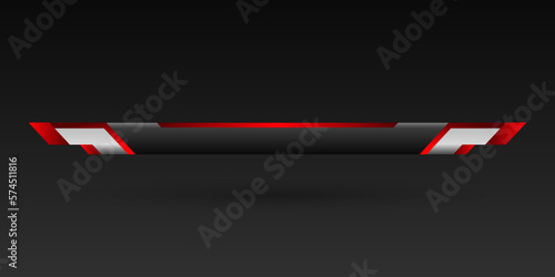 Abstract black and red lower third screen title banner bar template