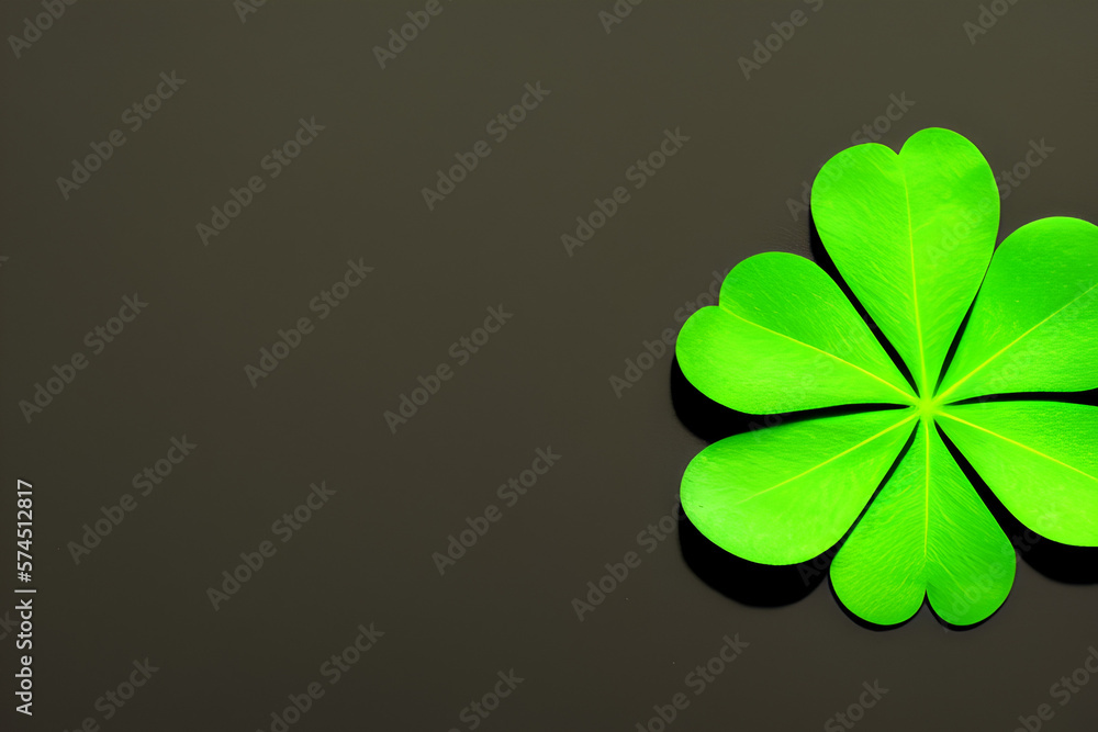 Green clover leaf isolated on dark background. with five-leaved shamrocks. St. Patrick's day holiday symbol. Green clover leaf isolated on dark background. with five-leaved shamrocks. St. Patrick's day holiday symbol.