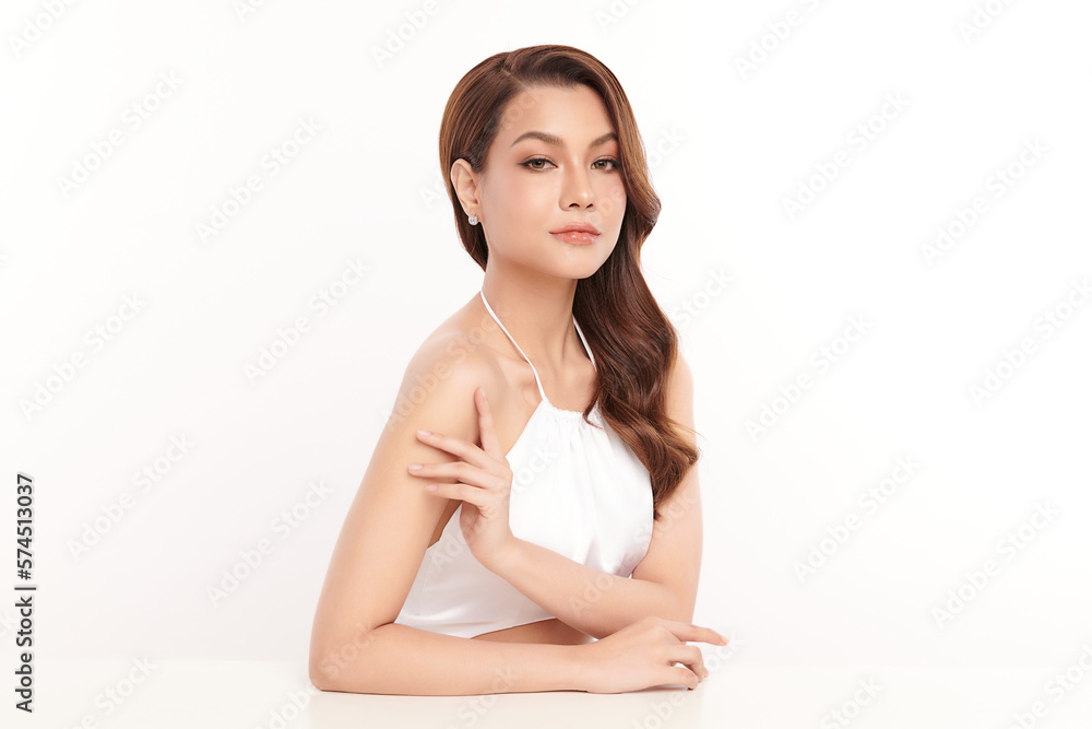 Beautiful young asian woman with clean fresh skin on white background, Face care, Facial treatment, Cosmetology, beauty and spa, Asian women portrait. Beautiful young asian woman with clean fresh skin on white background, Face care, Facial treatment, Cosmetology, beauty and spa, Asian women portrait.
