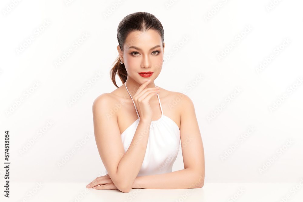 Beautiful young asian woman with clean fresh skin on white background, Face care, Facial treatment, Cosmetology, beauty and spa, Asian women portrait. Beautiful young asian woman with clean fresh skin on white background, Face care, Facial treatment, Cosmetology, beauty and spa, Asian women portrait.