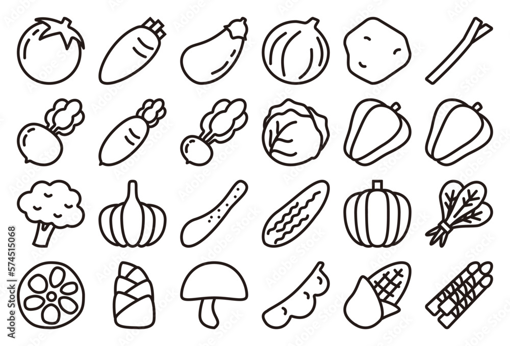 野菜イラストアイコンセット 野菜イラストアイコンセット