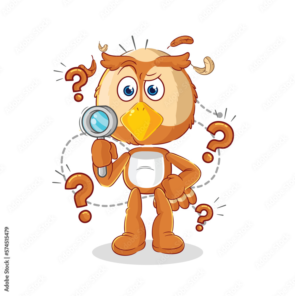 Fototapeta premium owl searching illustration. character vector