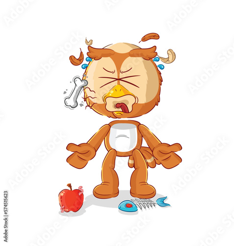 owl burp mascot. cartoon vector