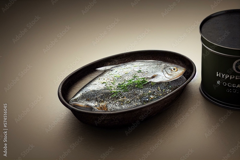 Can of sardines, isolated in estudio, rich in omega 3 fatty acids and
