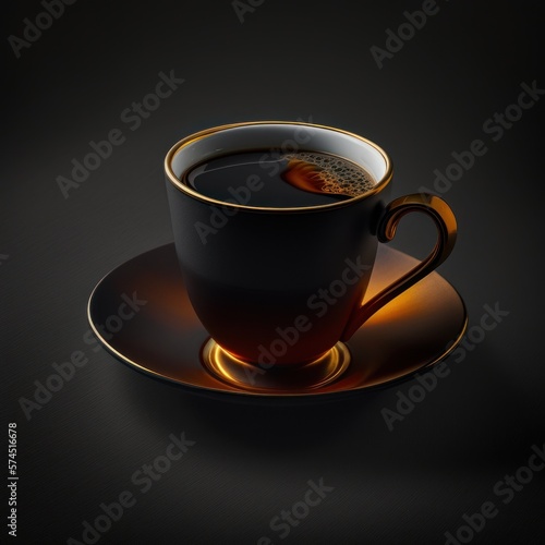Espresso black coffee luxurious minimalis mug specialty   GENERATIVE AI
