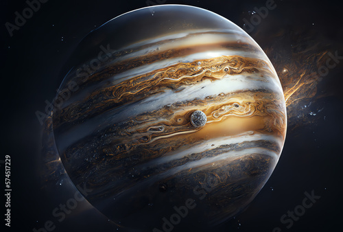 Fotografiet portrait of the planet Jupiter, generative ai