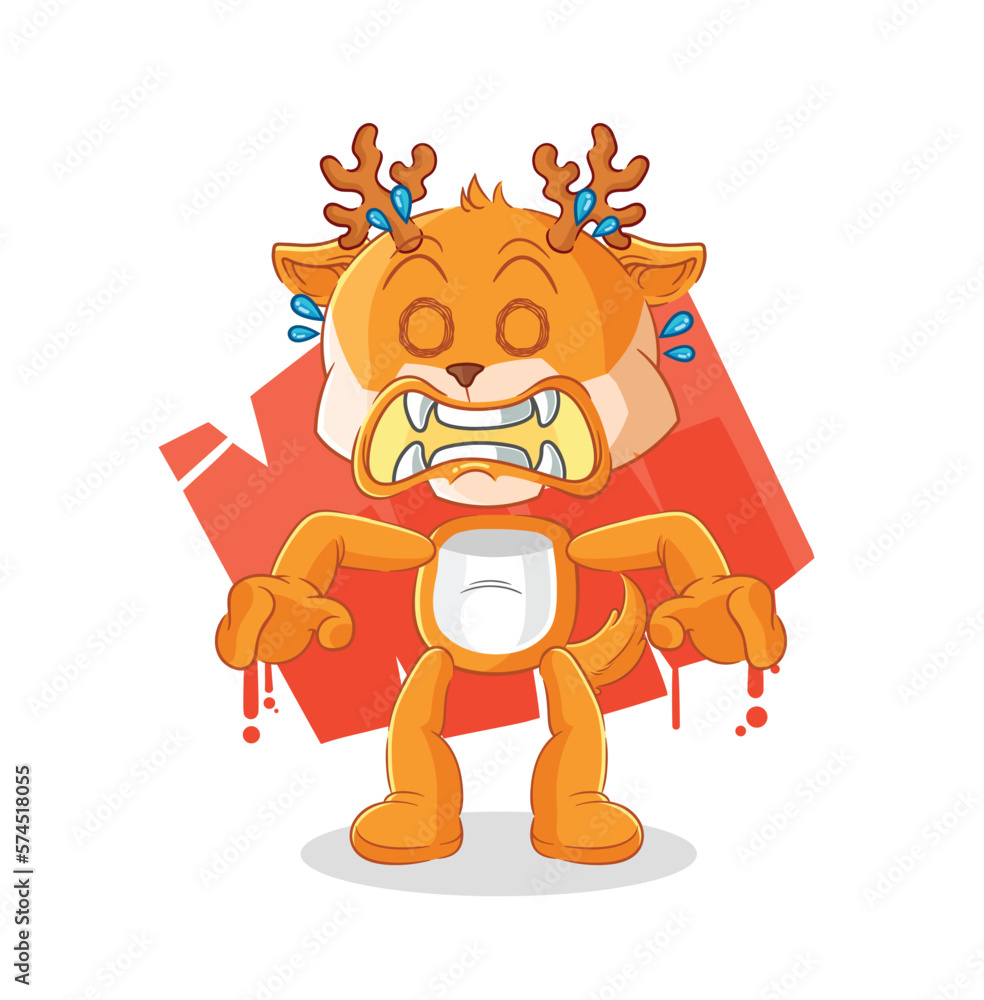 Fototapeta premium deer monster vector. cartoon character