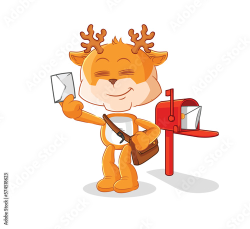 deer postman vector. cartoon character